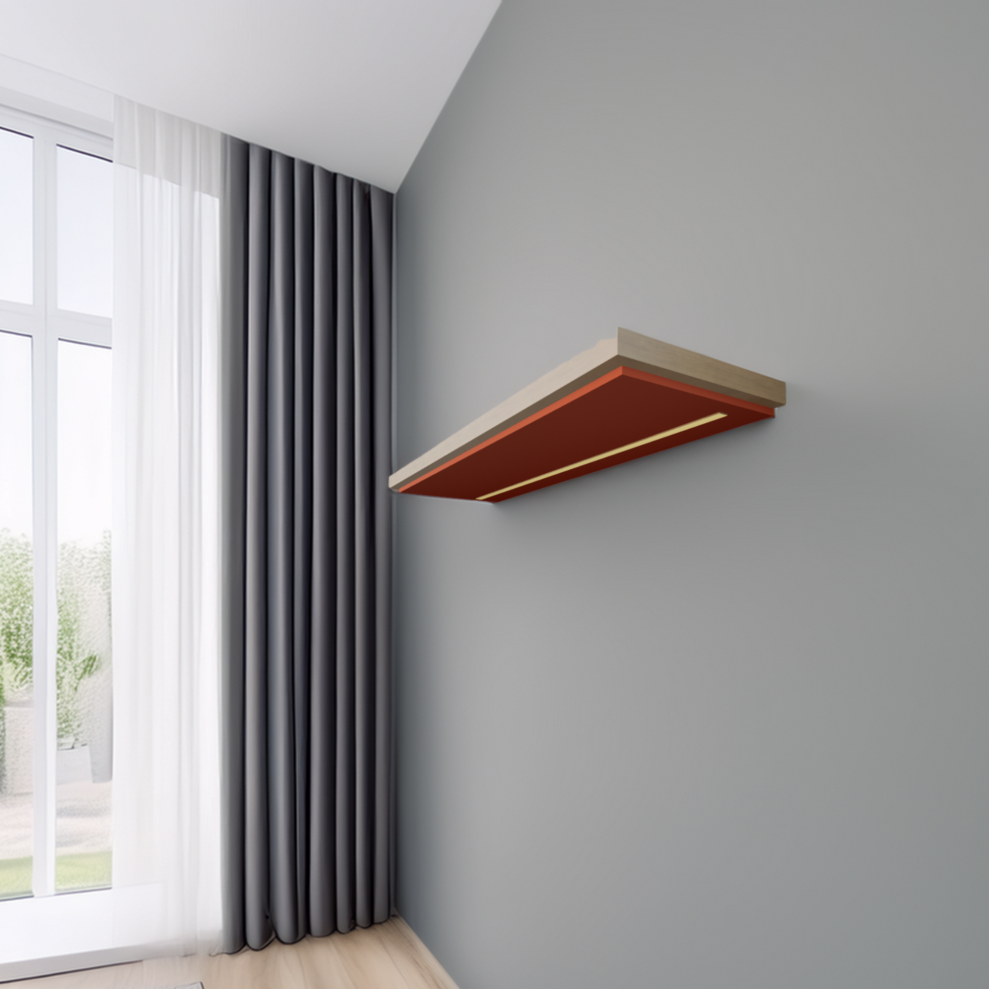 Floating wall shelf