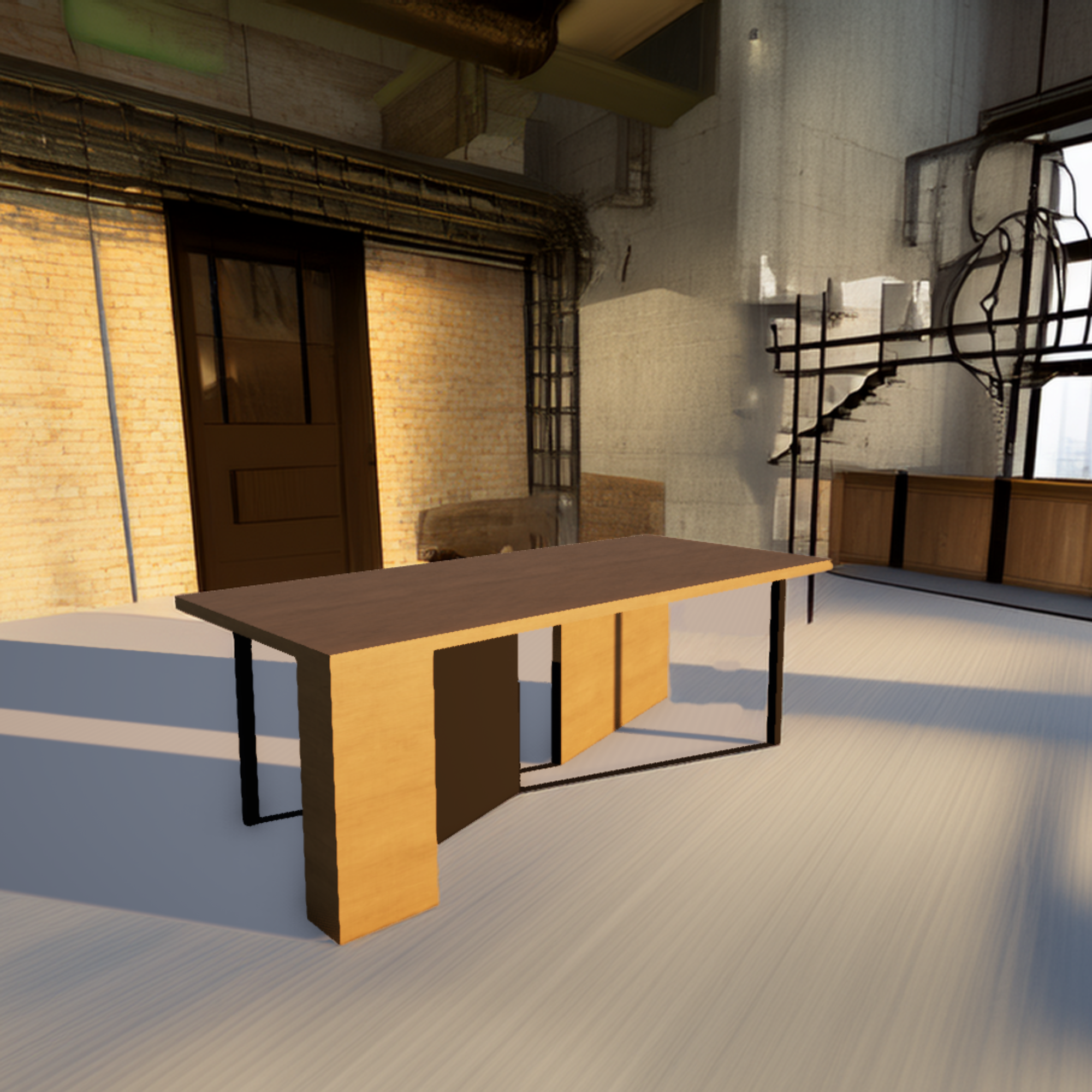 Offset dining table